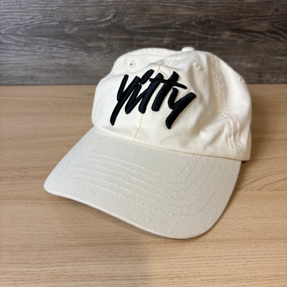 Fabletics Hat Cap Womens Cream Yitty Pony Tail Stretch Back Lizzo Performance